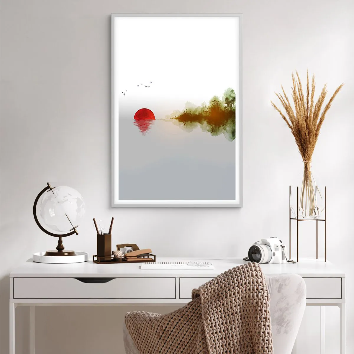 Plakat w białej ramie - Obietnica spokoju - 61x91 cm