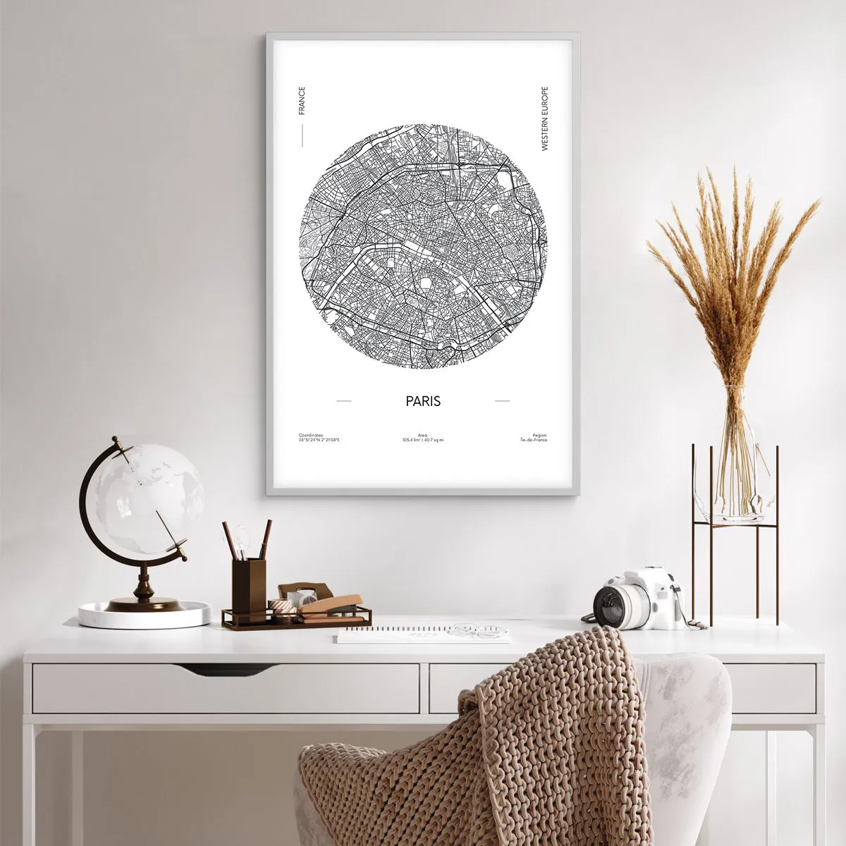 Plakát v bílém rámu - Anatomie Paříže - 61x91 cm