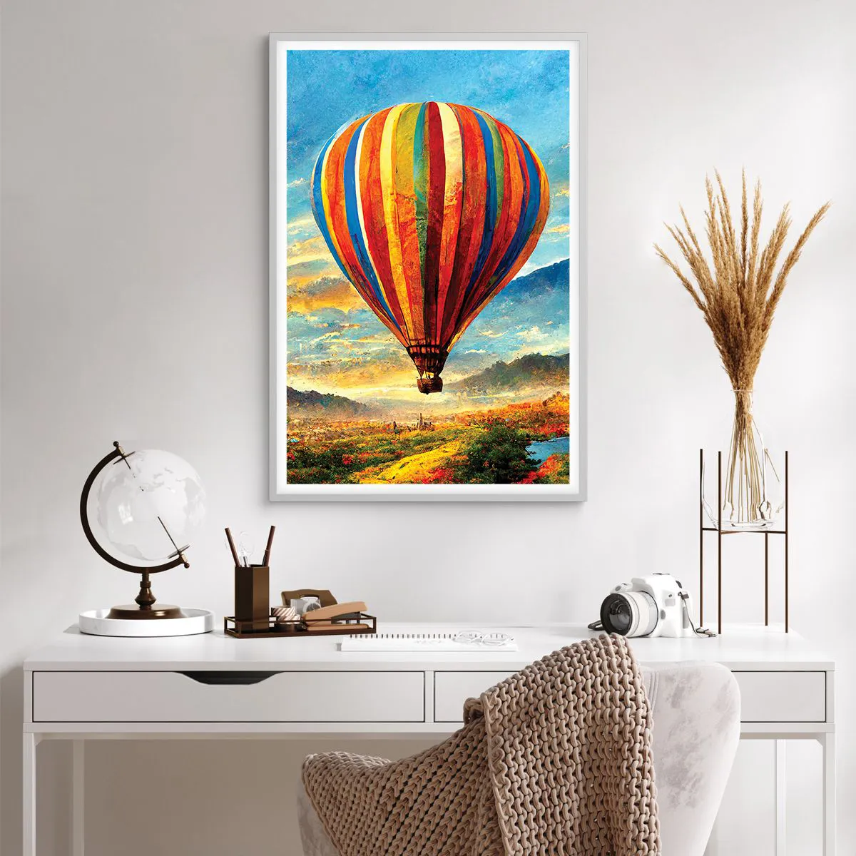 Affiche dans un cadre blanc - Poster - Dans le silence on voit mieux - 61x91 cm