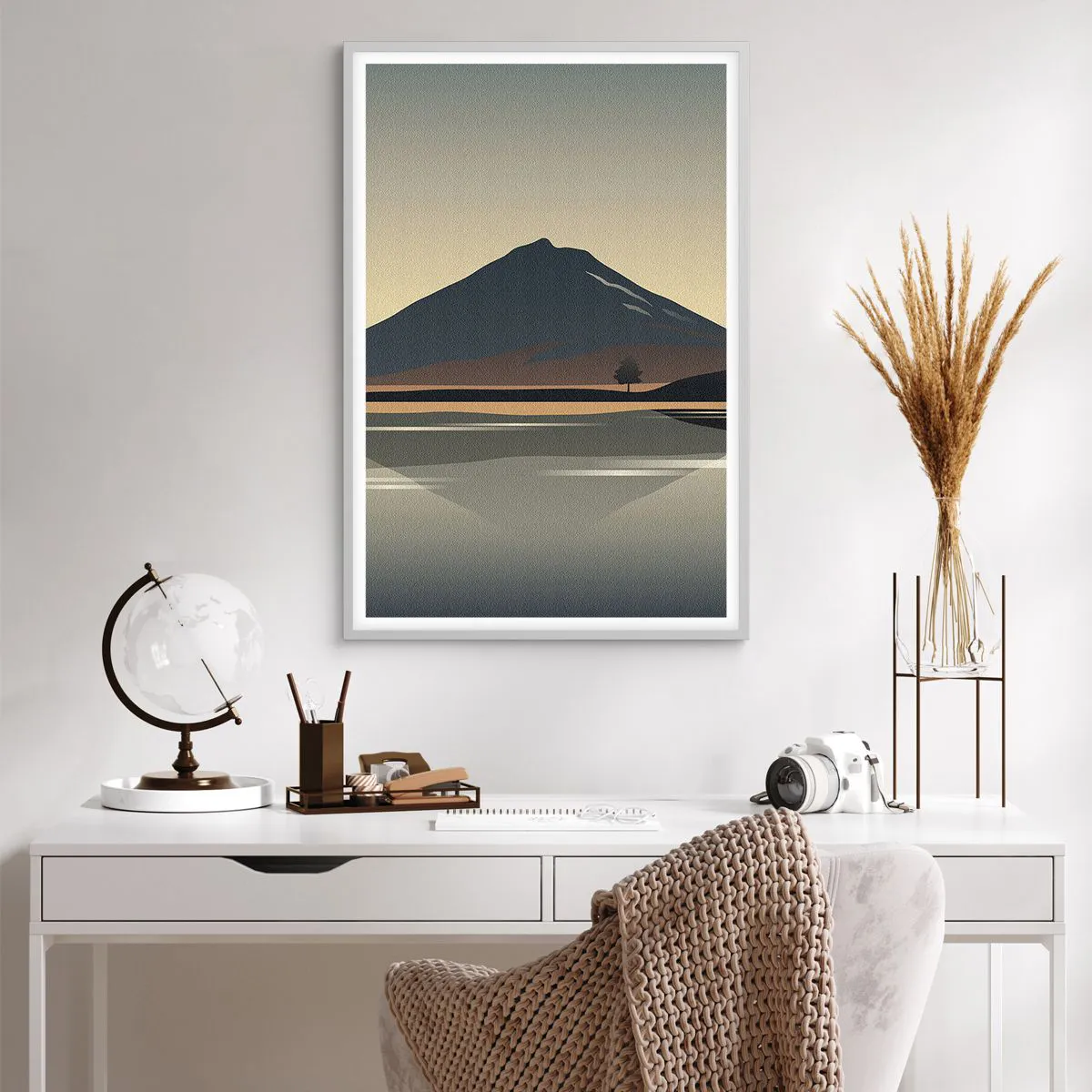 Plagát v bielom ráme - Zrkadlový odraz - 61x91 cm