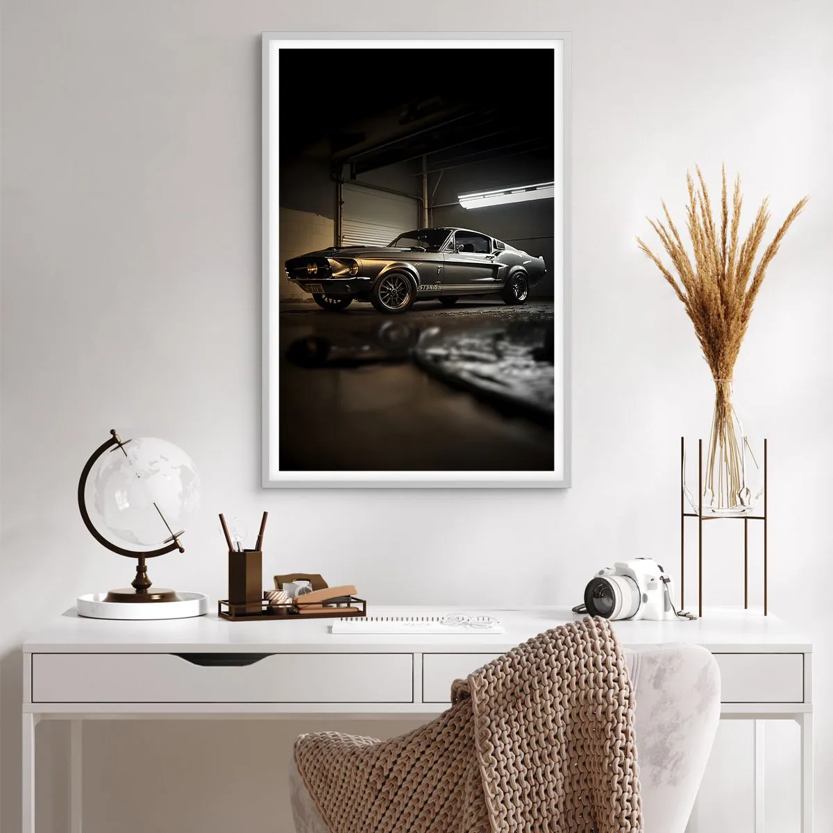 Affiche dans un cadre blanc - Poster - Retour dans le passé - 61x91 cm