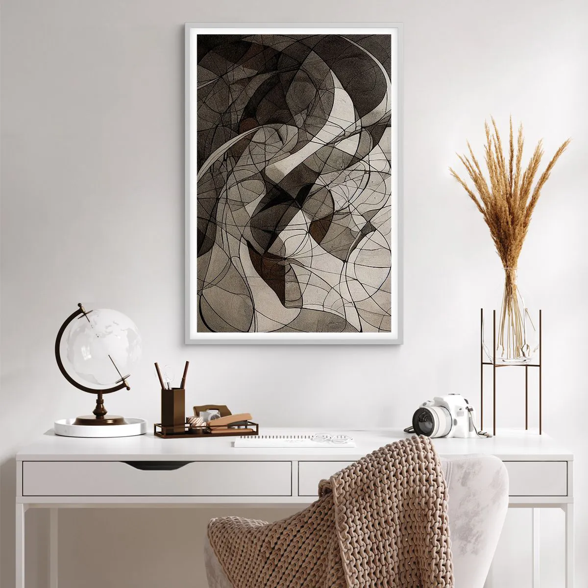 Poster in einem weißen Rahmen - Zirkulation von Erdfarben - 61x91 cm