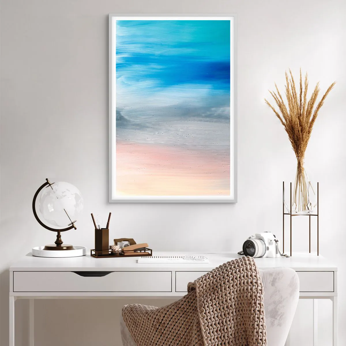 Affiche dans un cadre blanc - Poster - Éléments : air - 61x91 cm