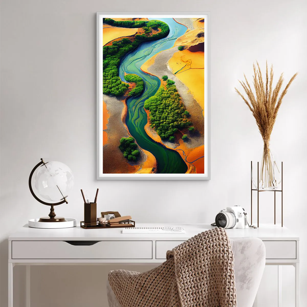 Poster in cornice bianca - Il fiume della vita - 61x91 cm