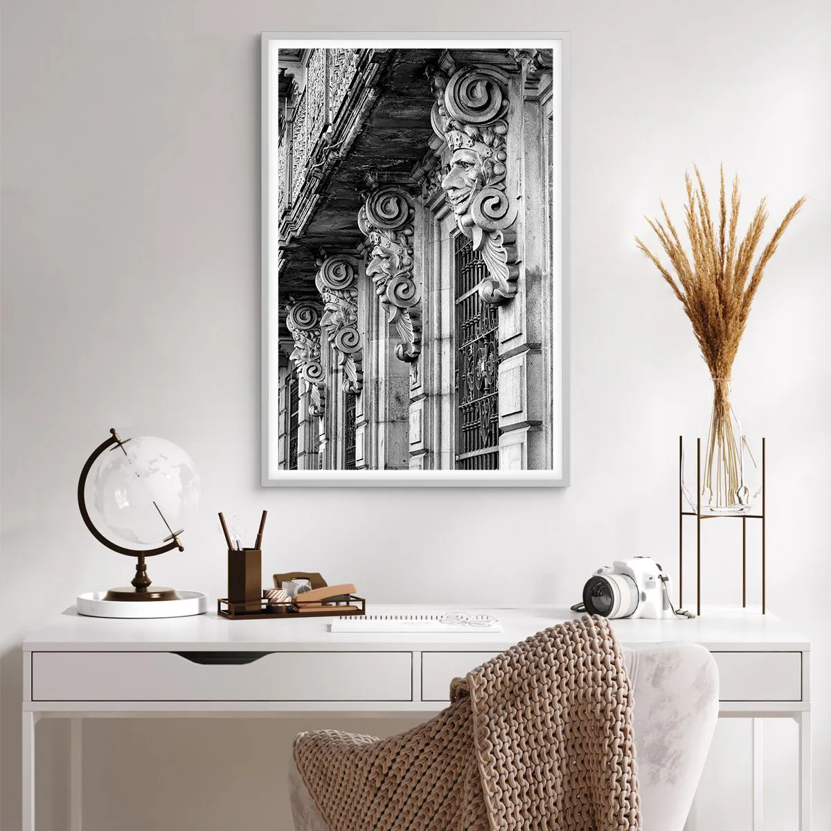 Affiche dans un cadre blanc - Poster - Incroyable Barcelone - 61x91 cm