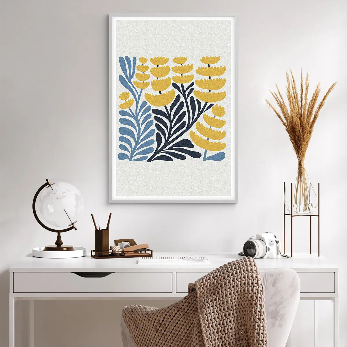 Poster in cornice bianca - Aiuola soleggiata - 61x91 cm