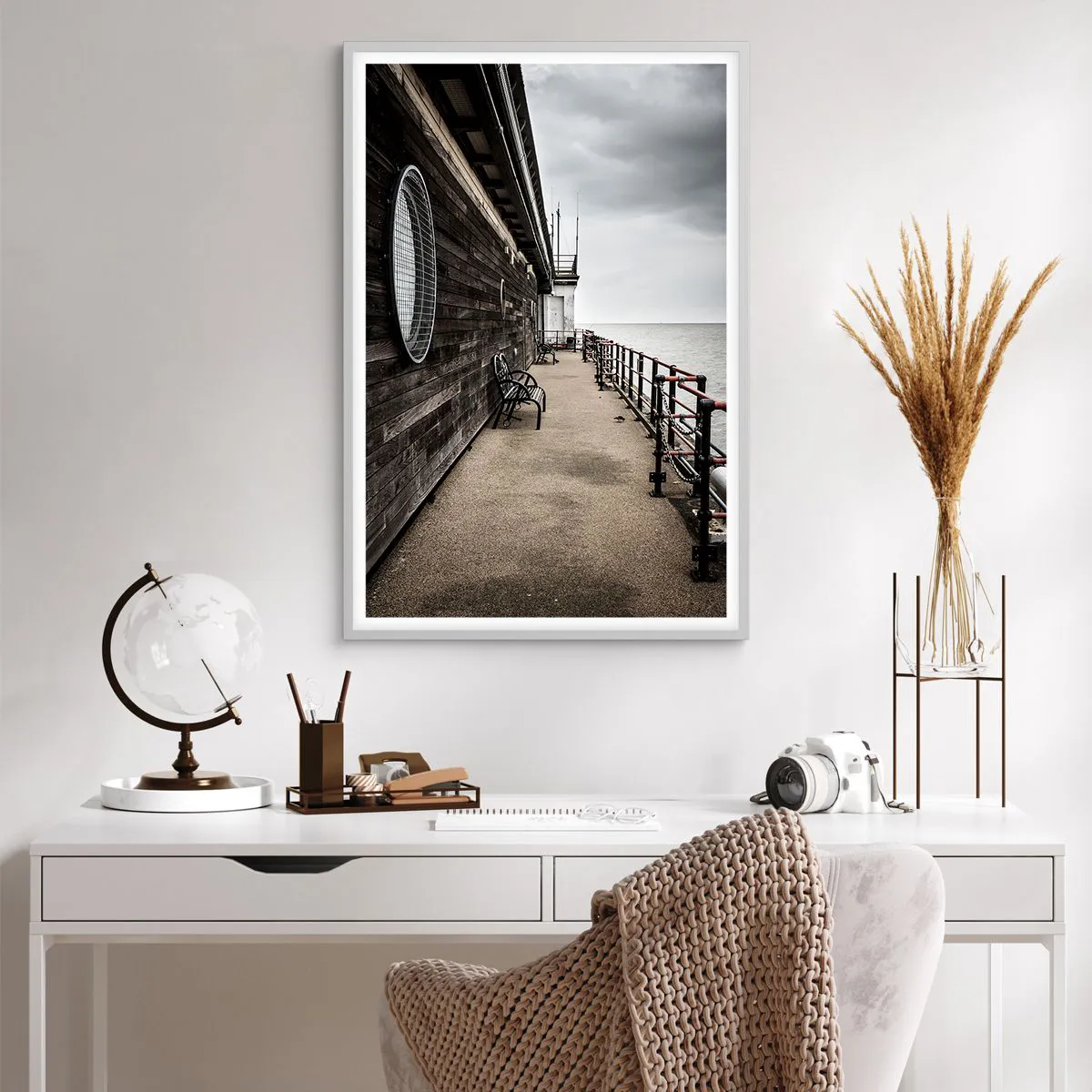 Affiche dans un cadre blanc - Poster - Le temps s'est arrêté - 61x91 cm