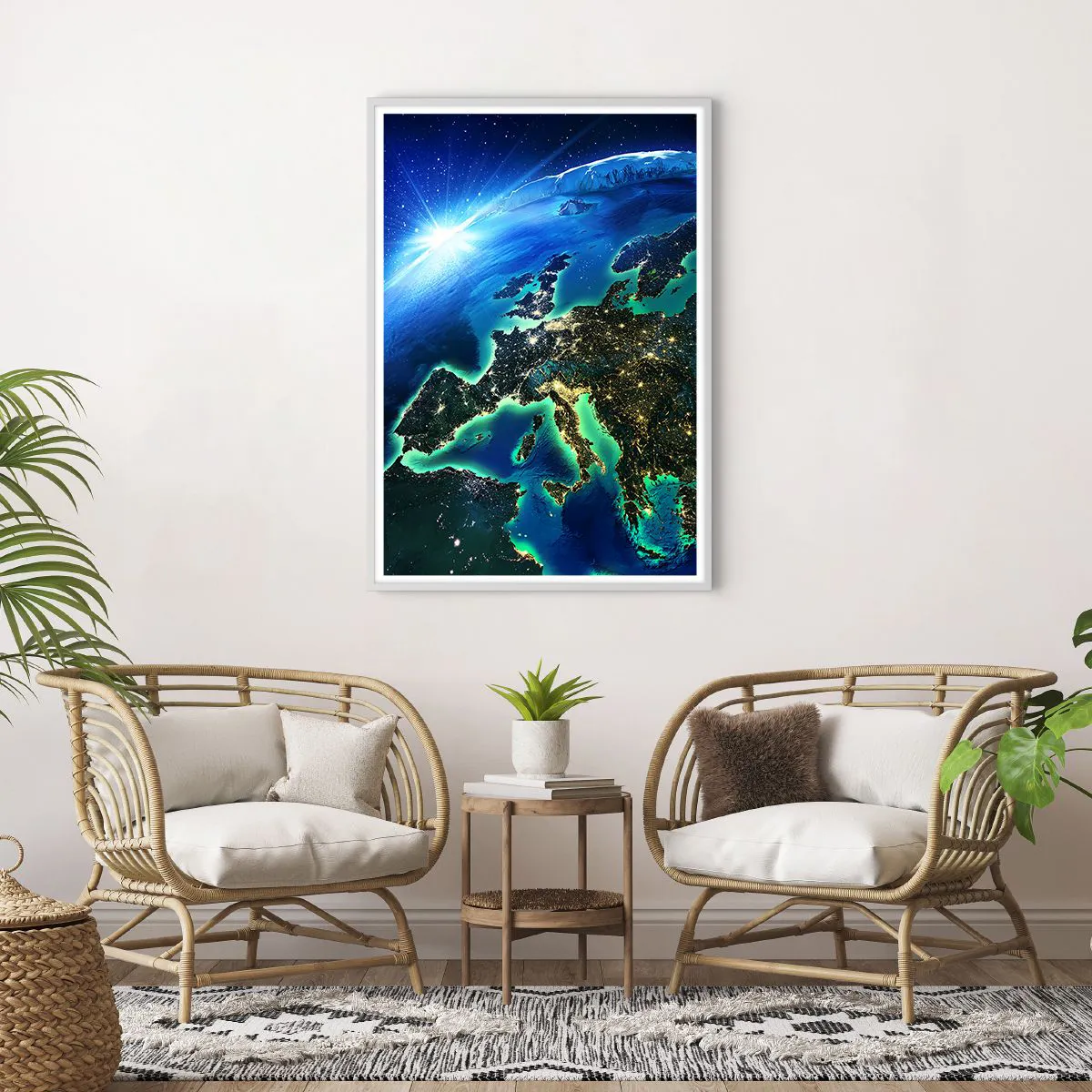 Pôster em moldura branca - Uma Europa cintilante - 70x100 cm