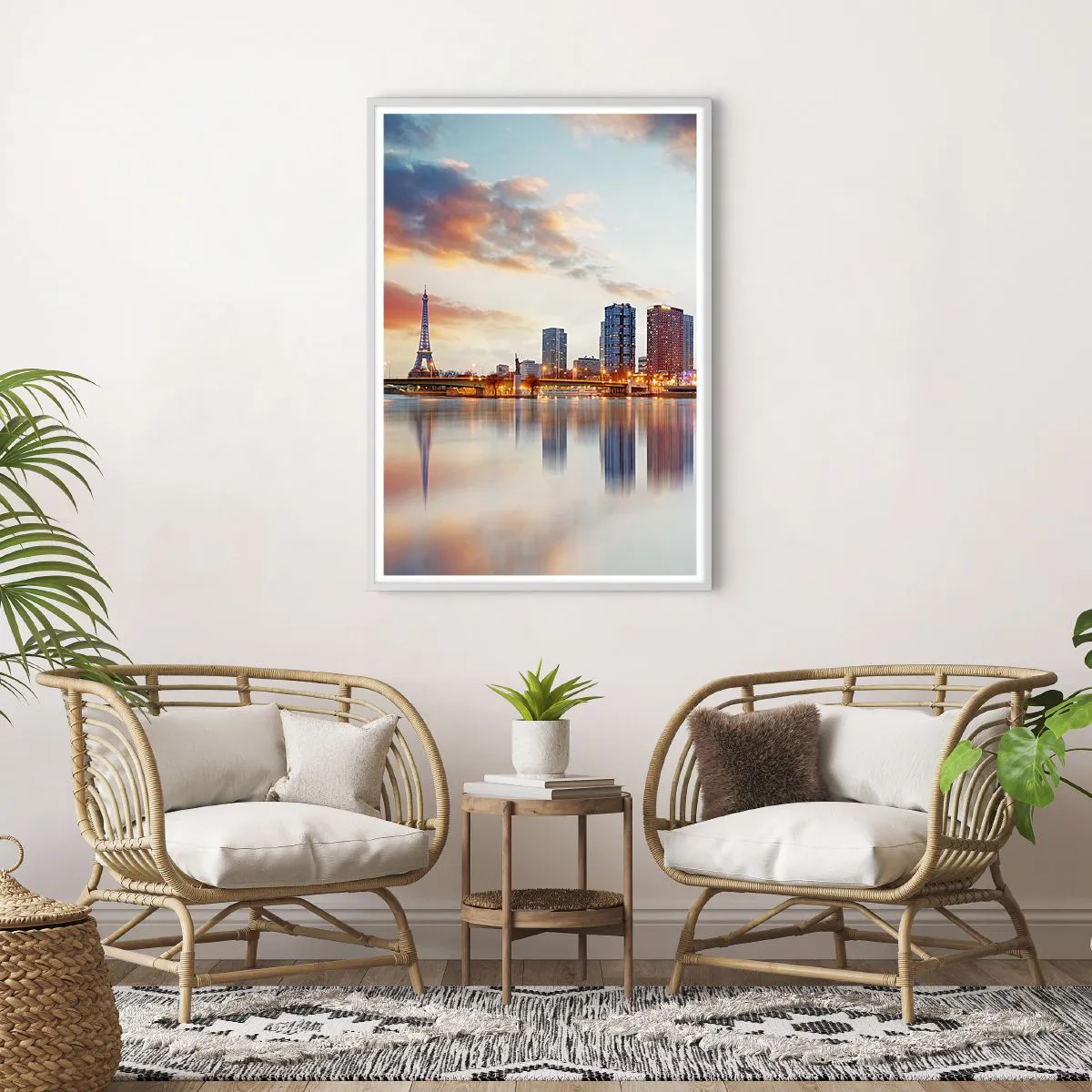 Poster in einem weißen Rahmen - Die monumentale Ruhe von Paris - 70x100 cm