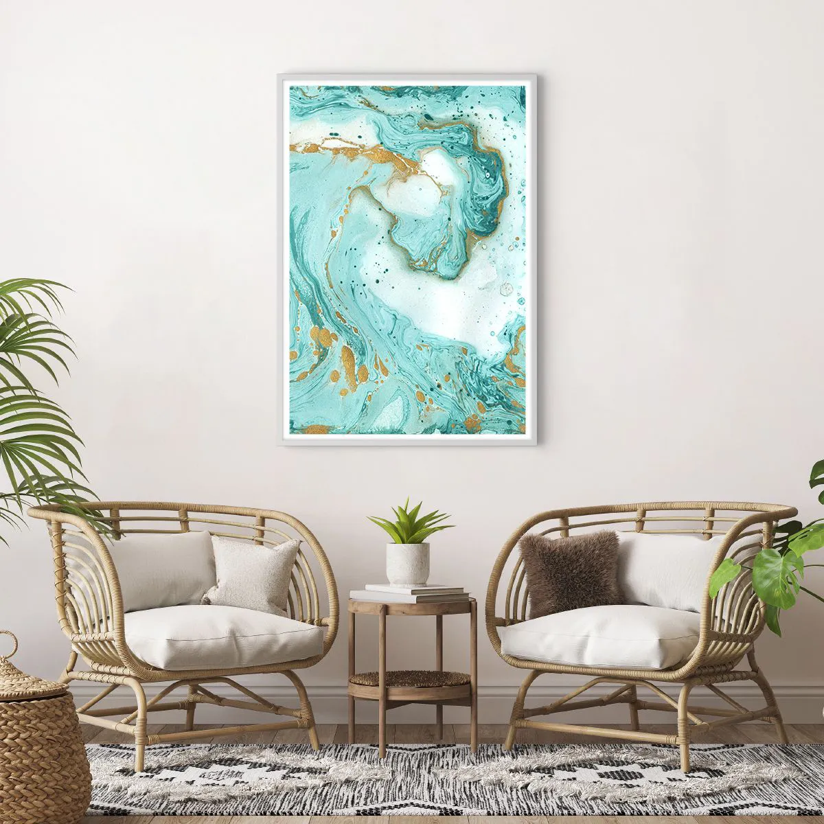 Poster in white frmae - Under the Great Wave of the Edo Period - 70x100 cm