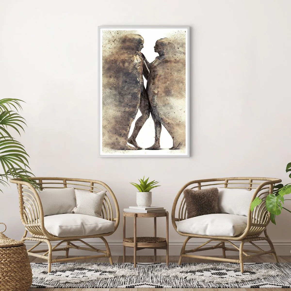 Plakat w białej ramie - Z prochu powstali, by kochać - 70x100 cm