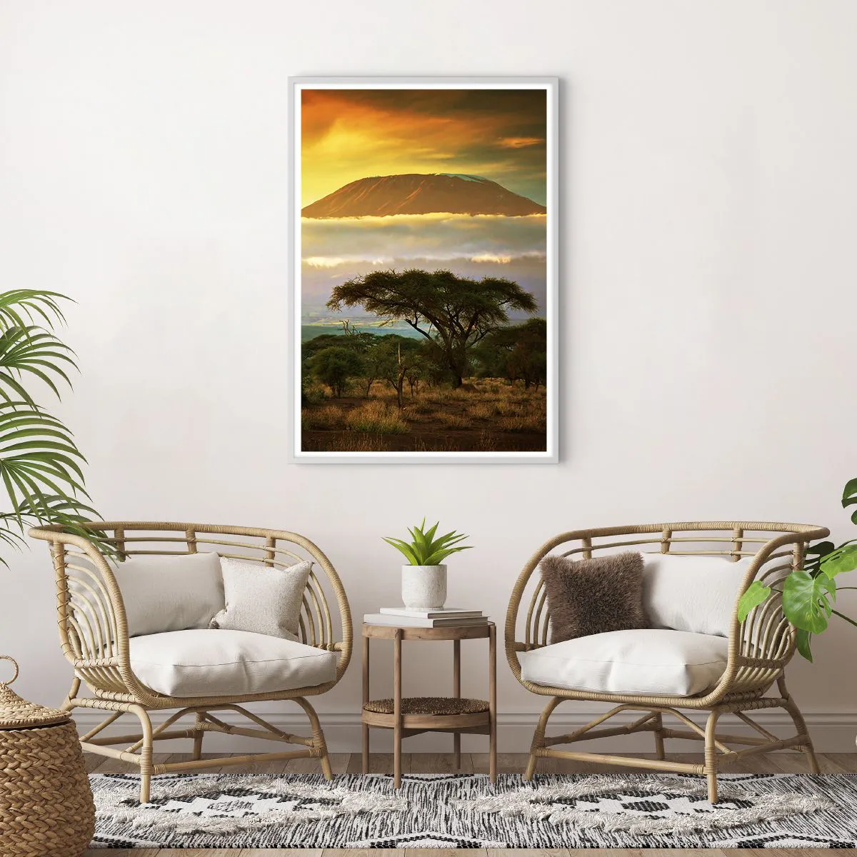 Plakat i hvid ramme - En rejsendes drøm - 70x100 cm