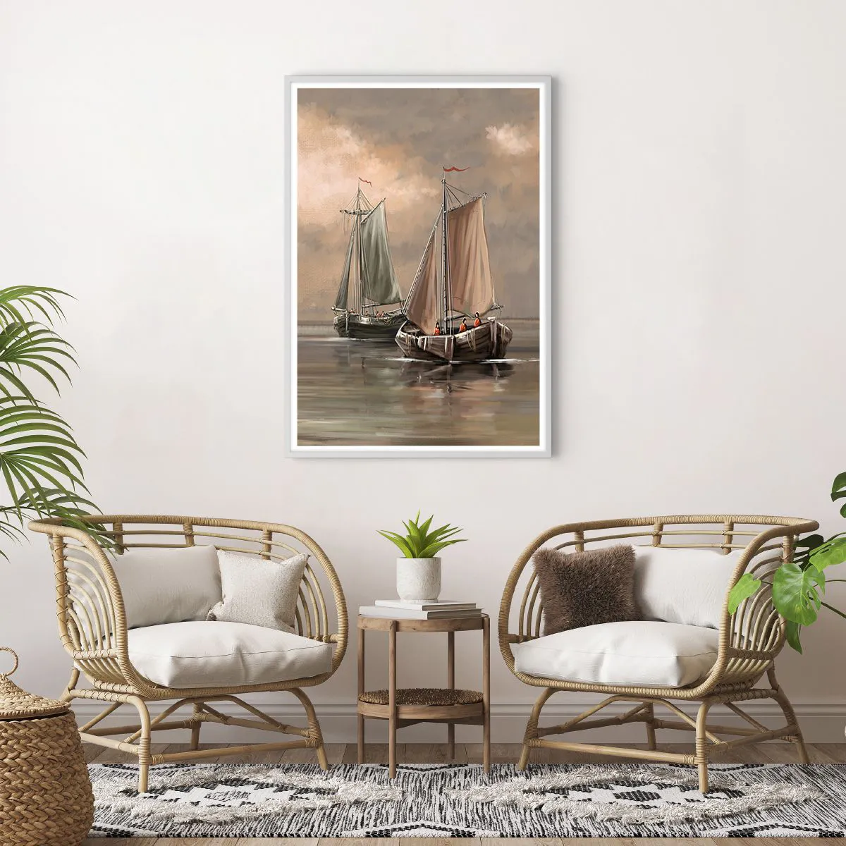 Plakat w białej ramie - Powrót żeglarzy - 70x100 cm