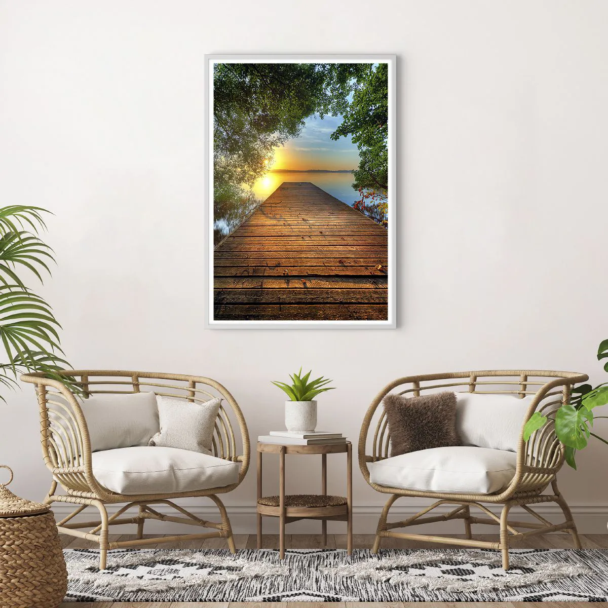 Affiche dans un cadre blanc - Poster - Prenez votre temps, asseyez-vous - 70x100 cm