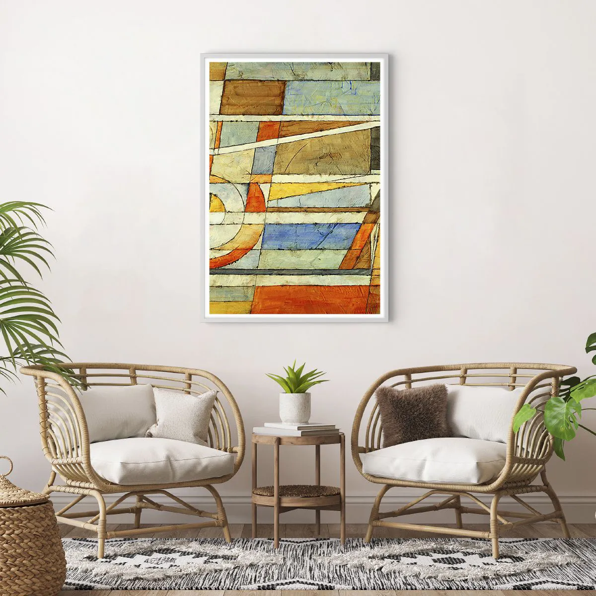 Poster în ramă albă - Cubismul în construcție - 70x100 cm