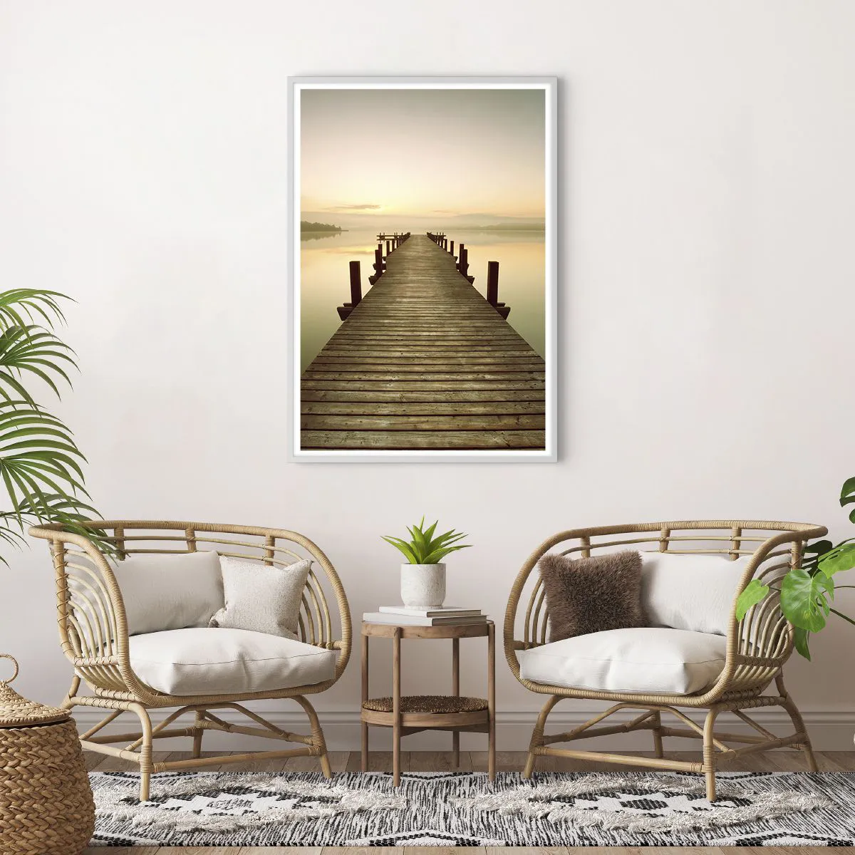 Poszter fekete keretben - Hajnal előtt, hajnal, fény - 70x100 cm