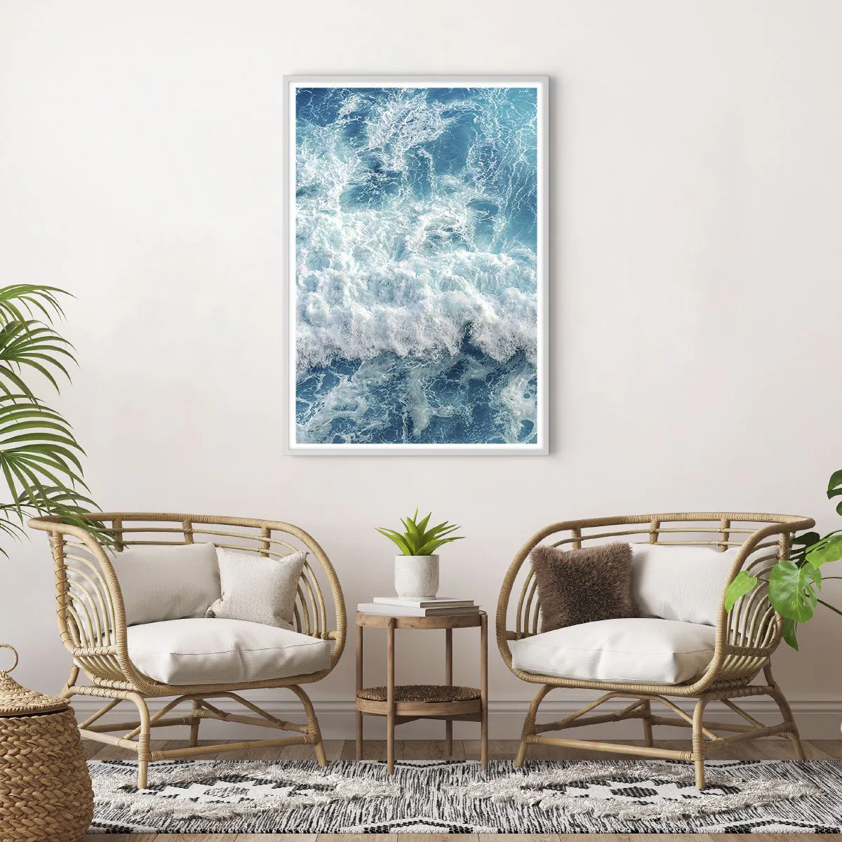 Affiche dans un cadre blanc - Poster - Joyeusement et en sautant - 70x100 cm