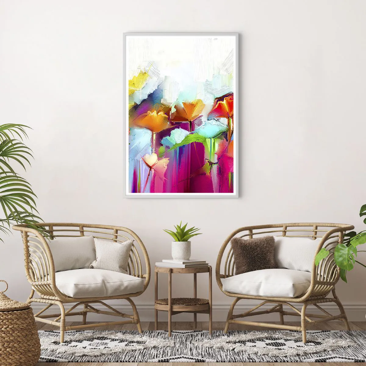 Affiche dans un cadre blanc - Poster - L'arc-en-ciel s'est épanoui - 70x100 cm