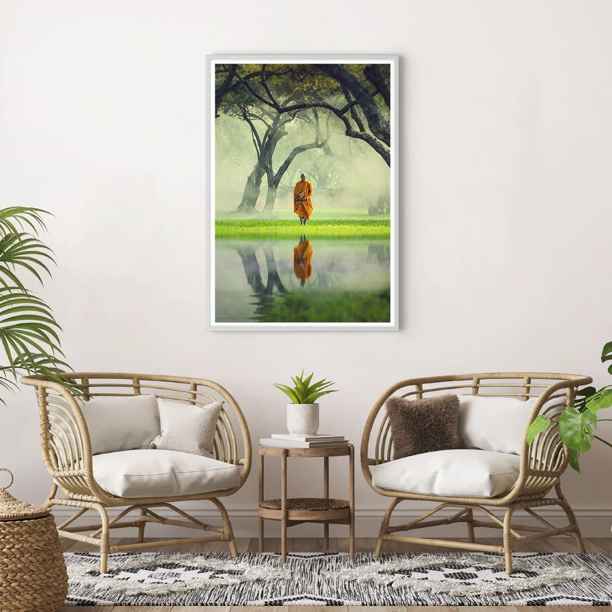 Poster in een witte lijst - Op weg naar verlichting - 70x100 cm