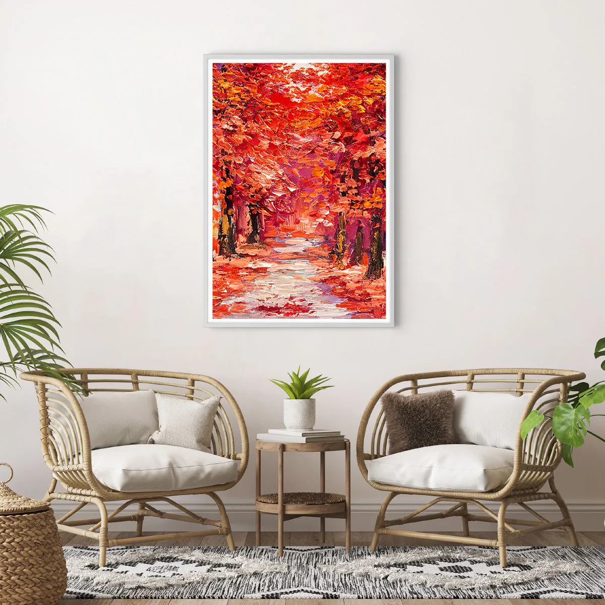 Póster en marco blanco - Una impresión otoñal - 70x100 cm