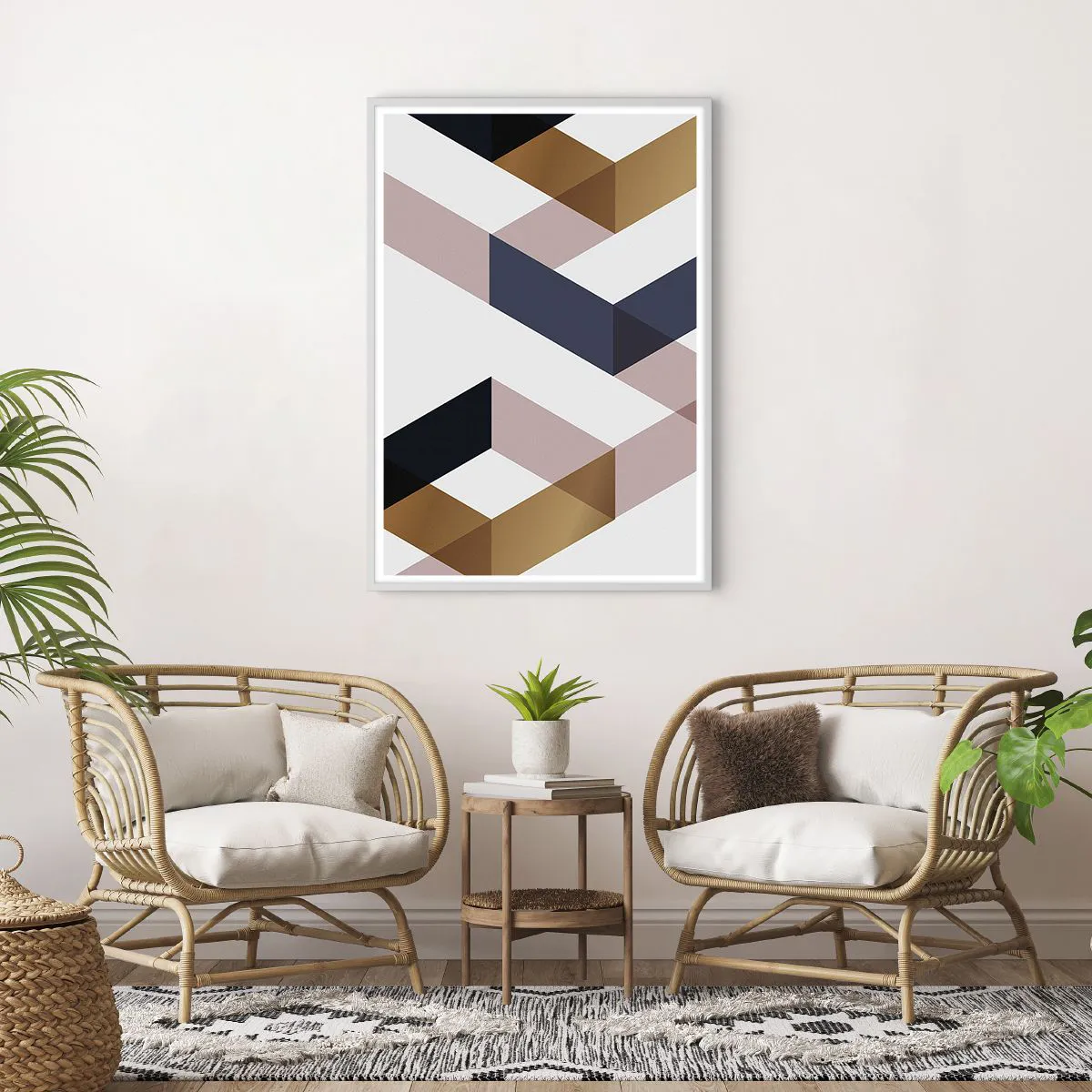 Plagát v bielom ráme - Roviny a uhly - 70x100 cm