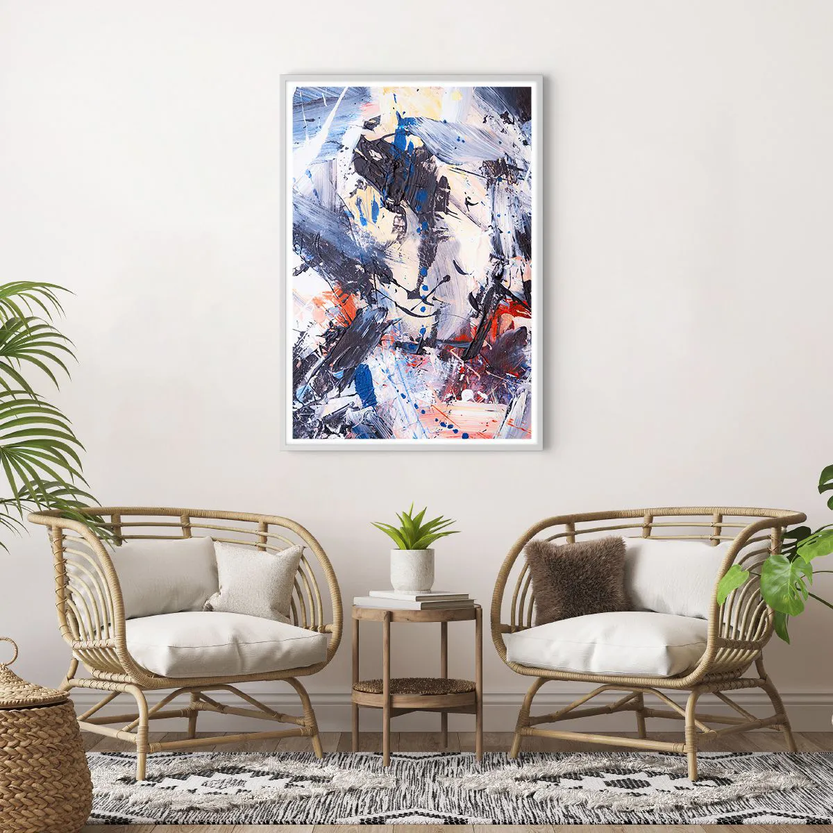 Poster in white frmae - Crazy Dance of Abstraction - 70x100 cm