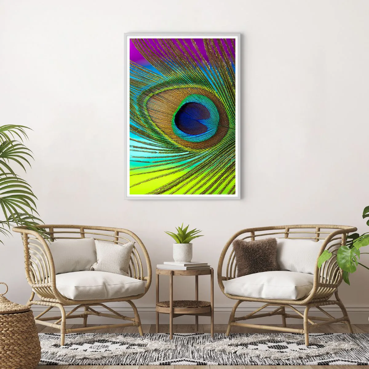 Poster in einem weißen Rahmen - Auge in Auge - 70x100 cm
