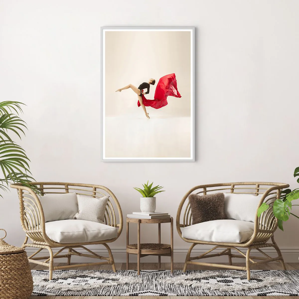 Plakat w białej ramie - Czerwone i czarne - 70x100 cm