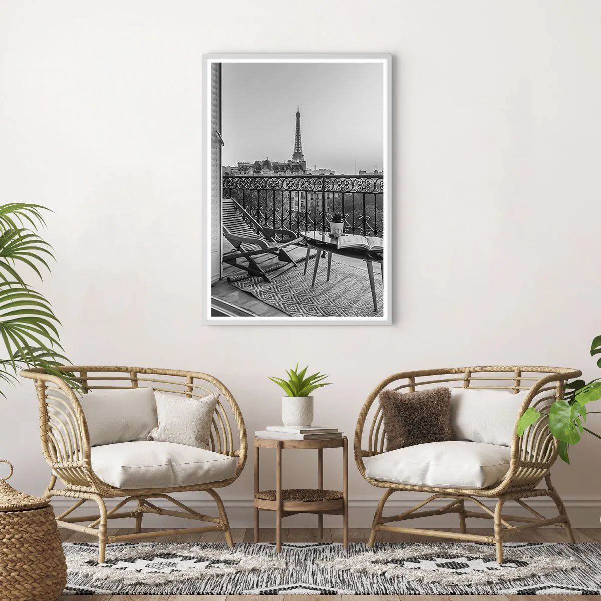 Poster in einem weißen Rahmen - Pariser Nachmittag - 70x100 cm