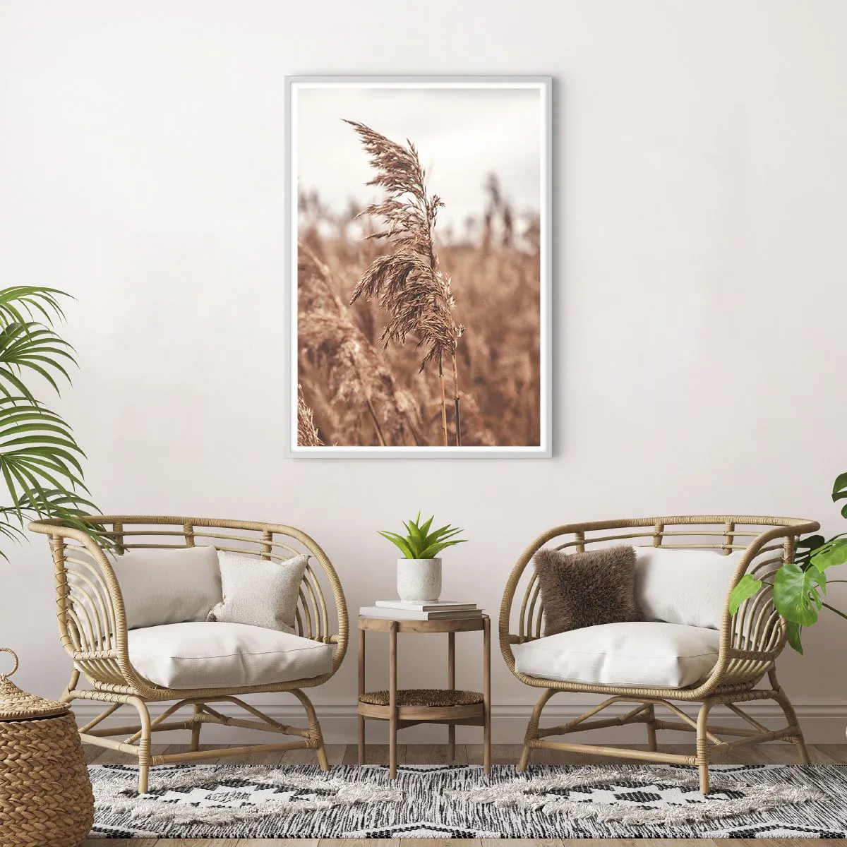 Affiche dans un cadre blanc - Poster - C'est déjà l'automne dans les champs - 70x100 cm