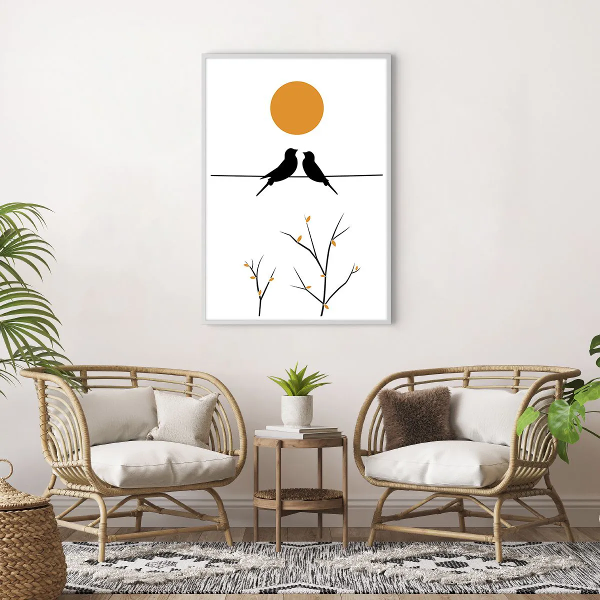 Poster in white frmae - Nightingale Evening - 70x100 cm