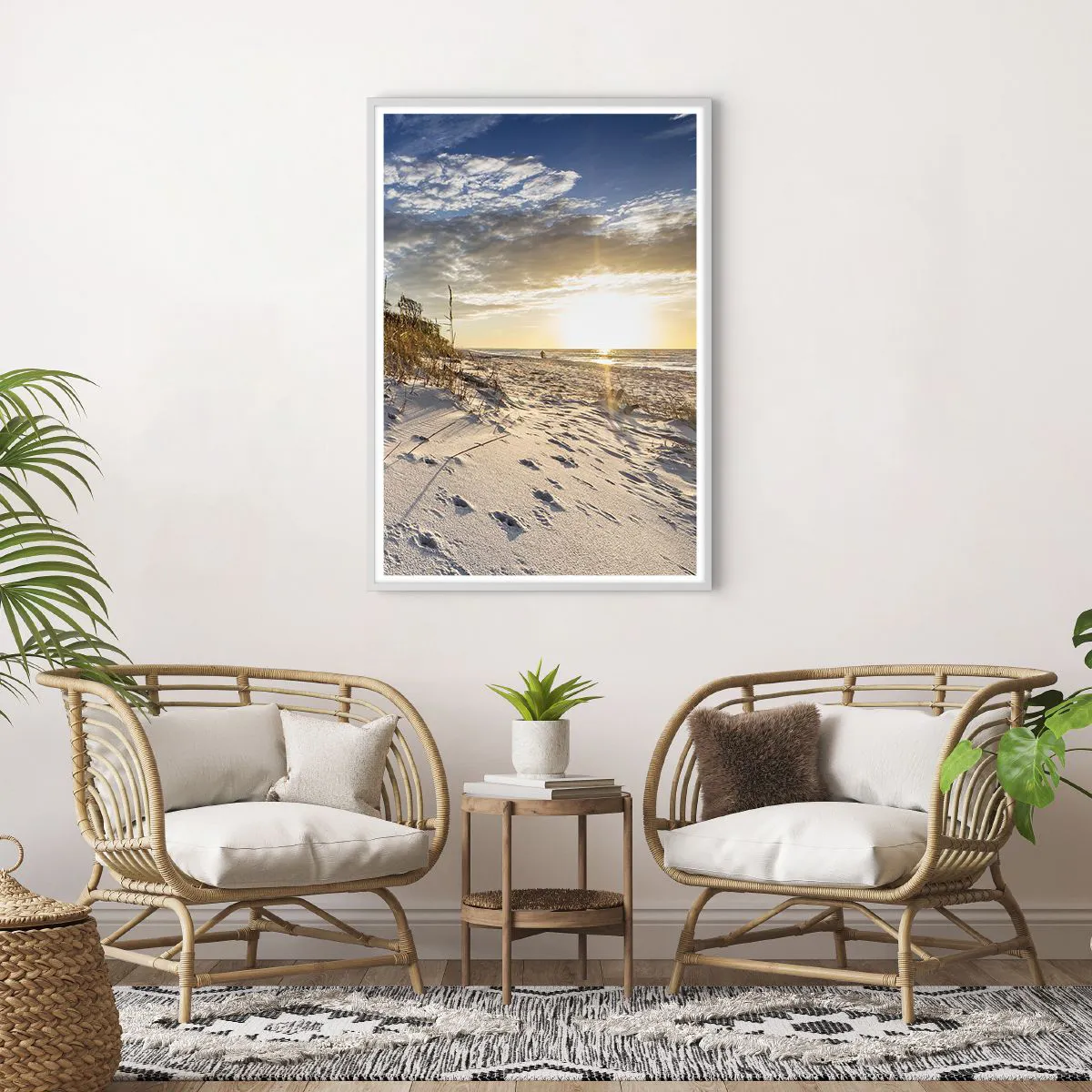 Poster in white frmae - Invitation to a Walk - 70x100 cm