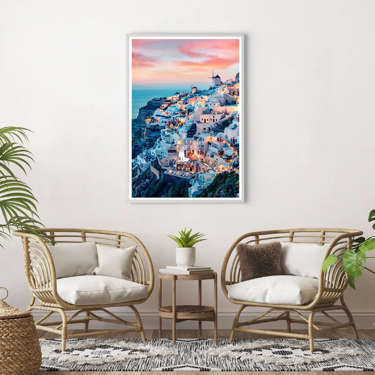 Affisch i vit ram - Din stora grekiska semester - 70x100 cm