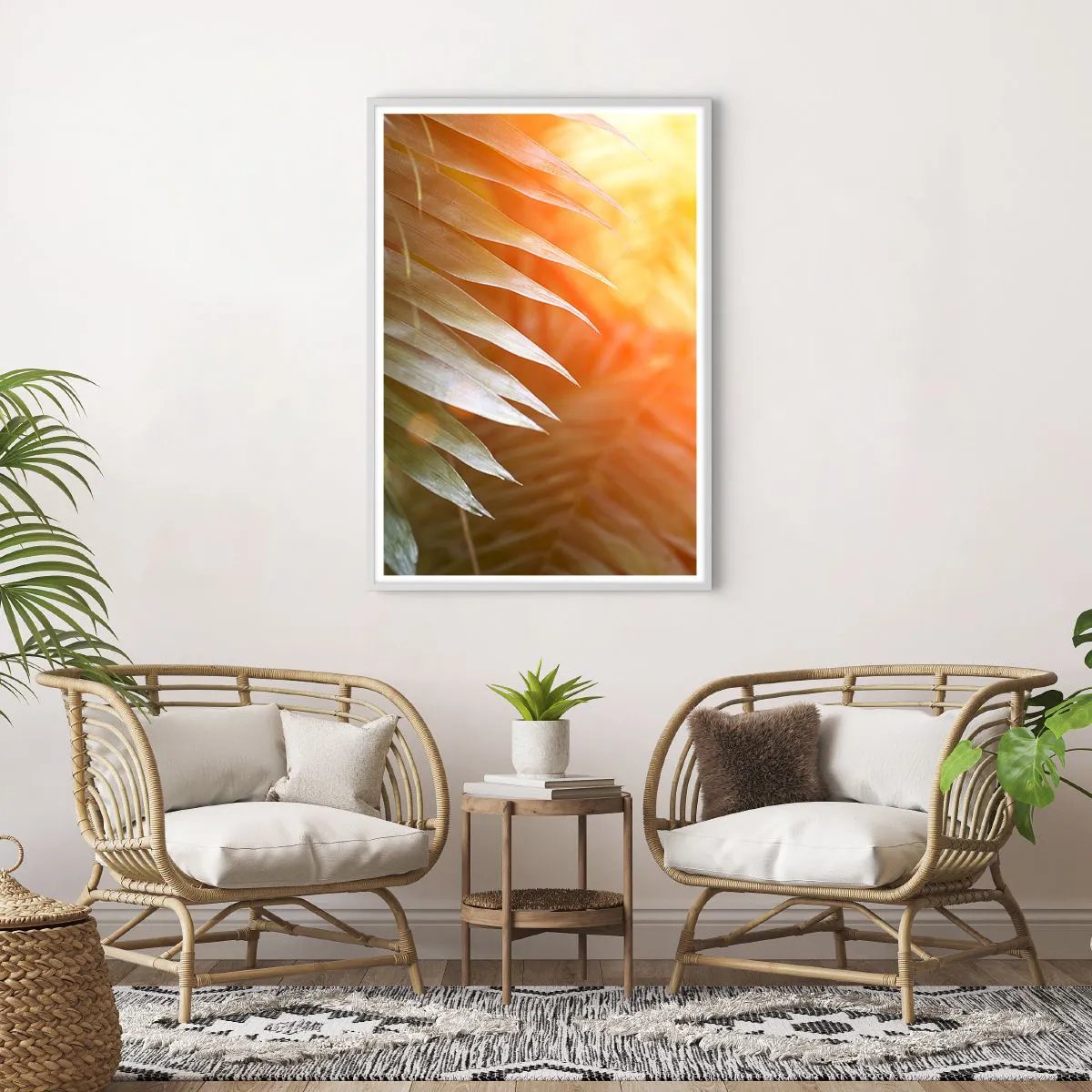 Affisch i vit ram - En morgon i djungeln - 70x100 cm