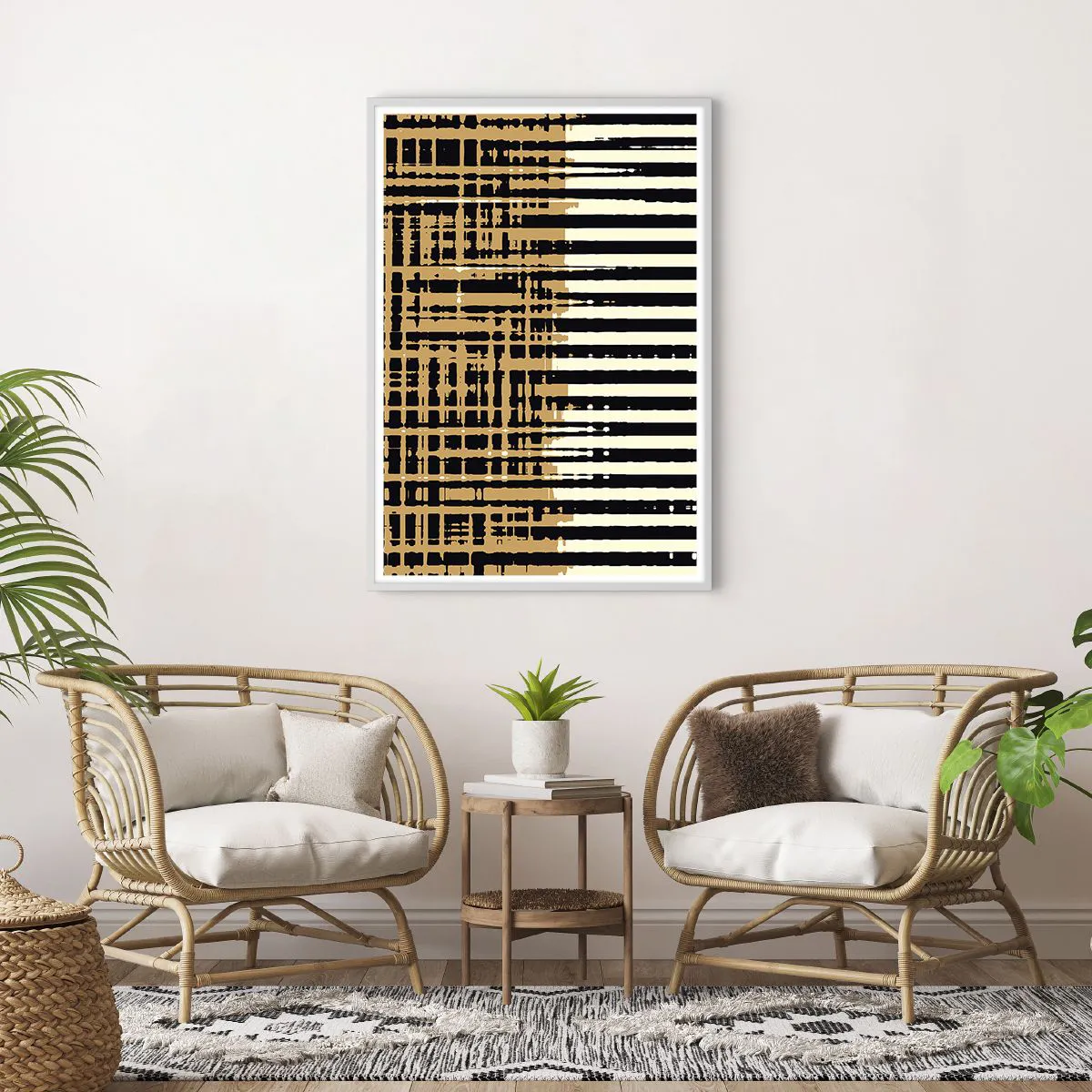 Plagát v bielom ráme - Architektonická abstrakcia - 70x100 cm