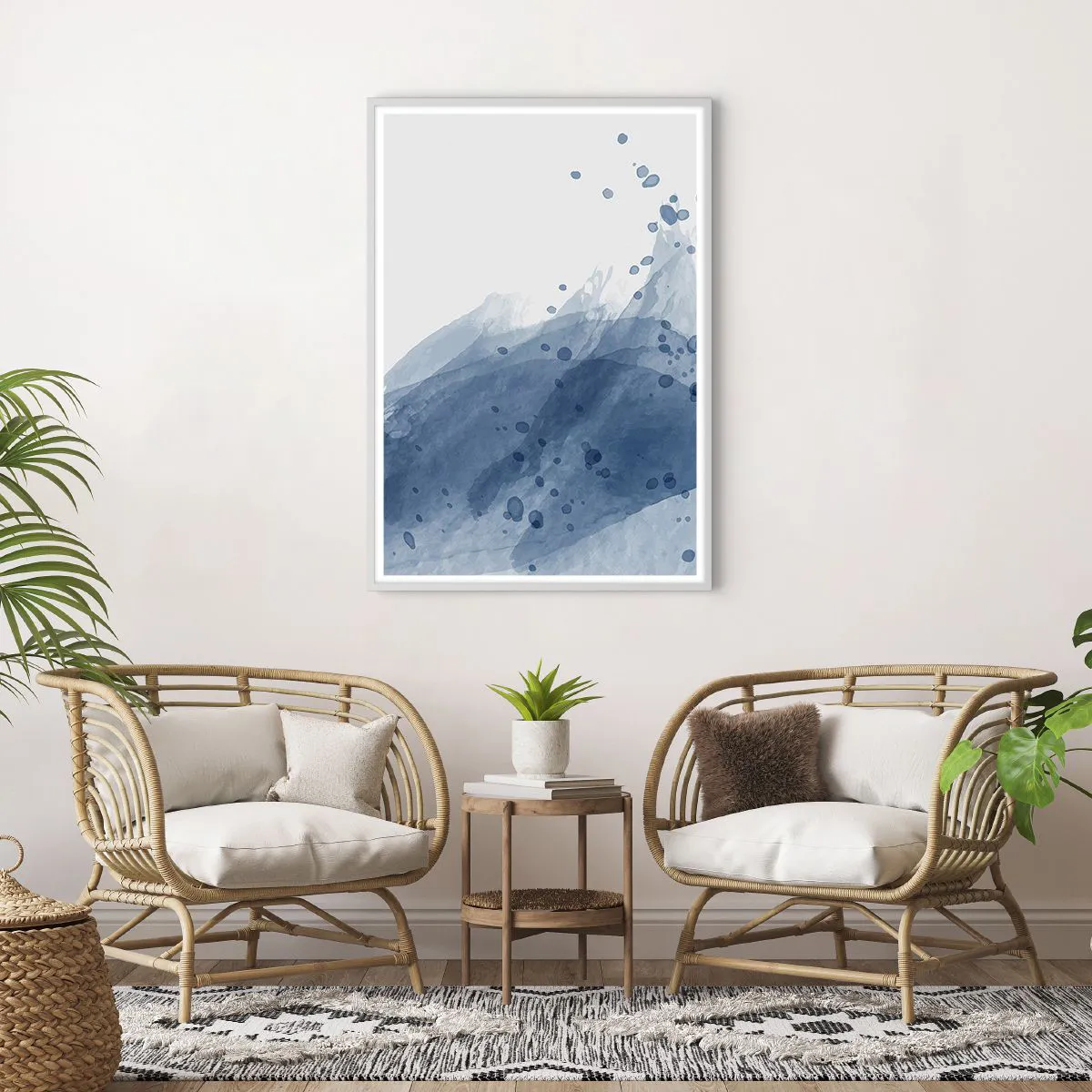 Poszter fekete keretben - Kék tüll - 70x100 cm