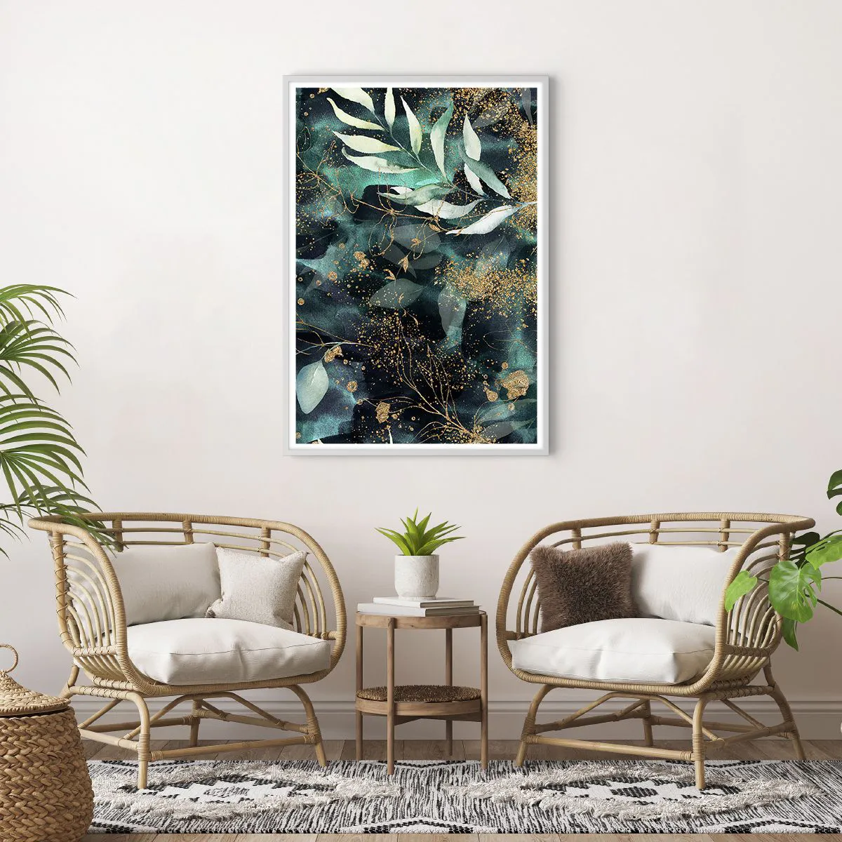 Plakat i hvid ramme - Fortryllet have - 70x100 cm