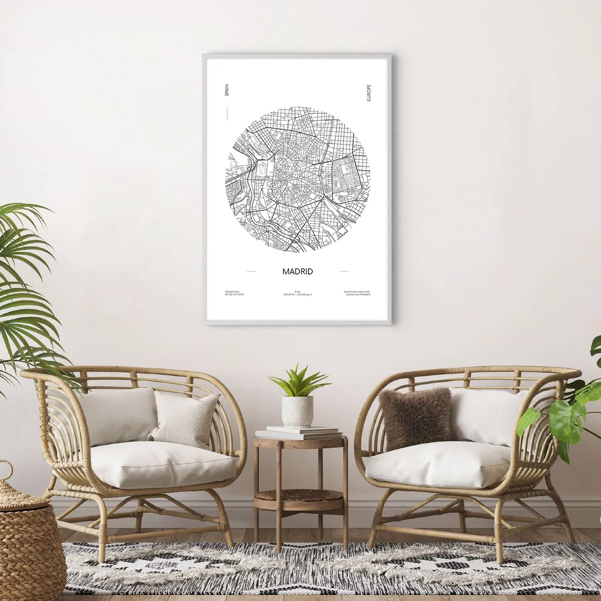 Poster in einem weißen Rahmen - Anatomie von Madrid - 70x100 cm