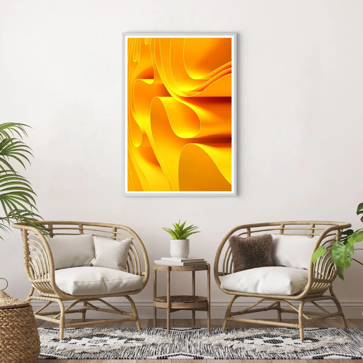 Poster in einem weißen Rahmen - Wie Sonnenwellen - 70x100 cm