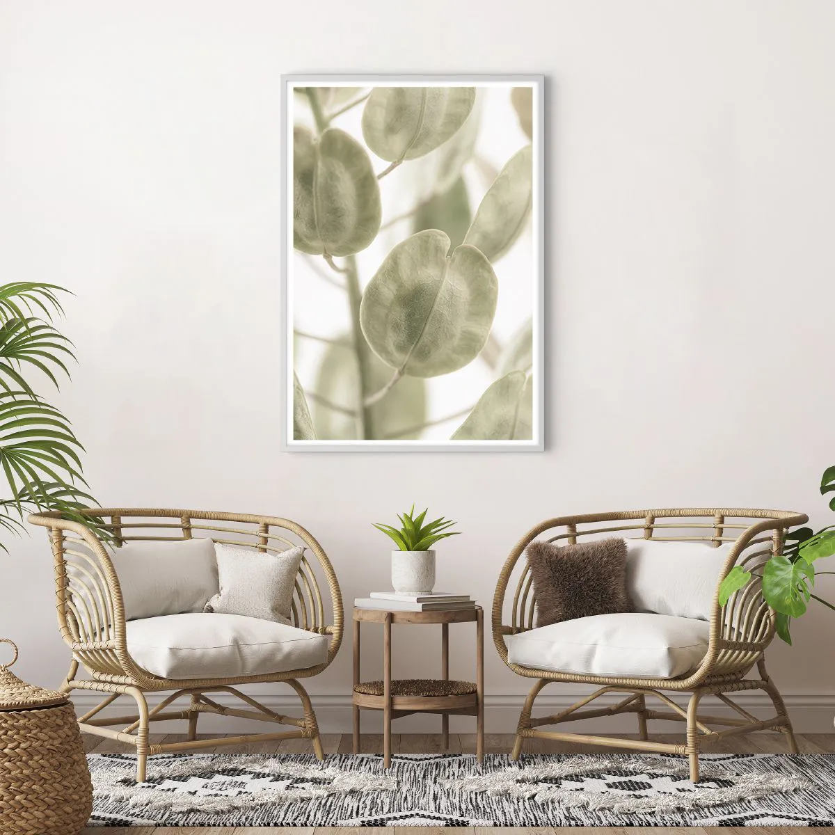 Plakát v bílém rámu - Na začátku bylo listí… - 70x100 cm