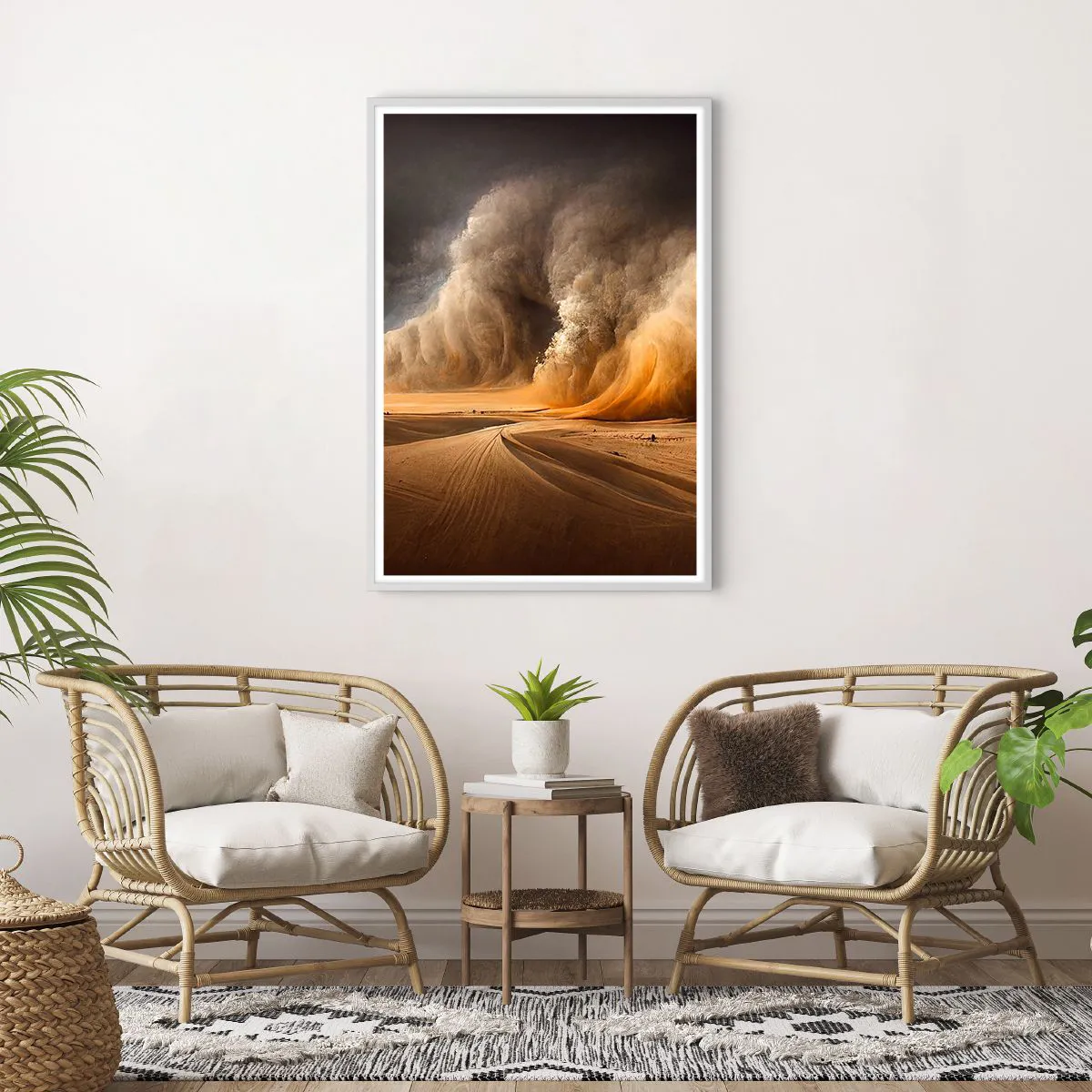 Affiche dans un cadre blanc - Poster - La colère du désert - 70x100 cm