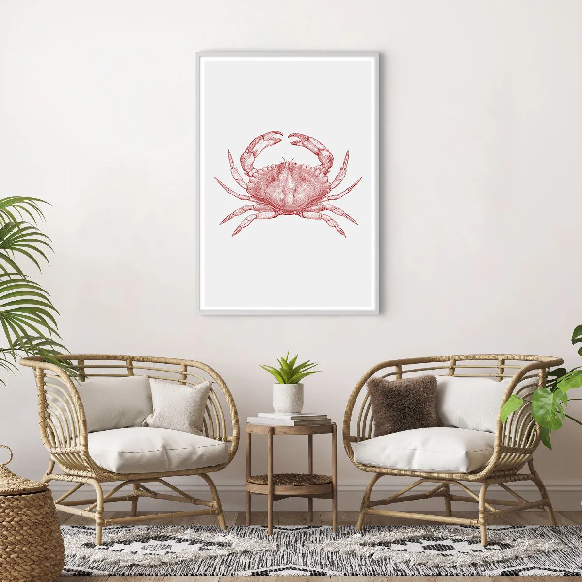 Plakát v bílém rámu - Krab nad kraby - 70x100 cm