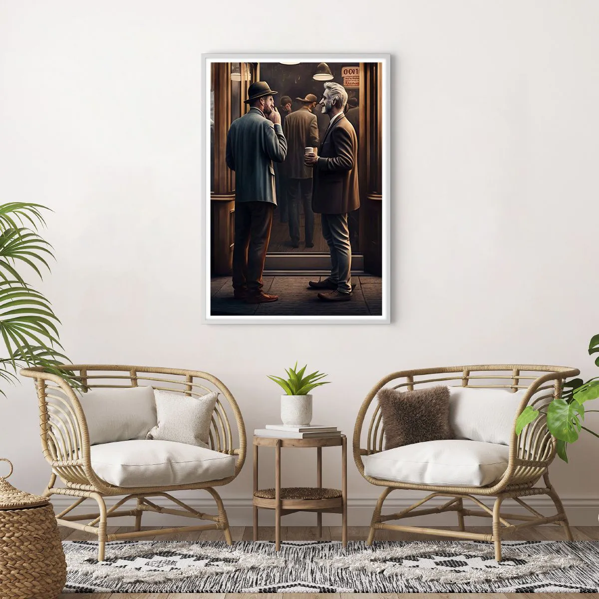 Póster en marco blanco - Un buen momento del día - 70x100 cm