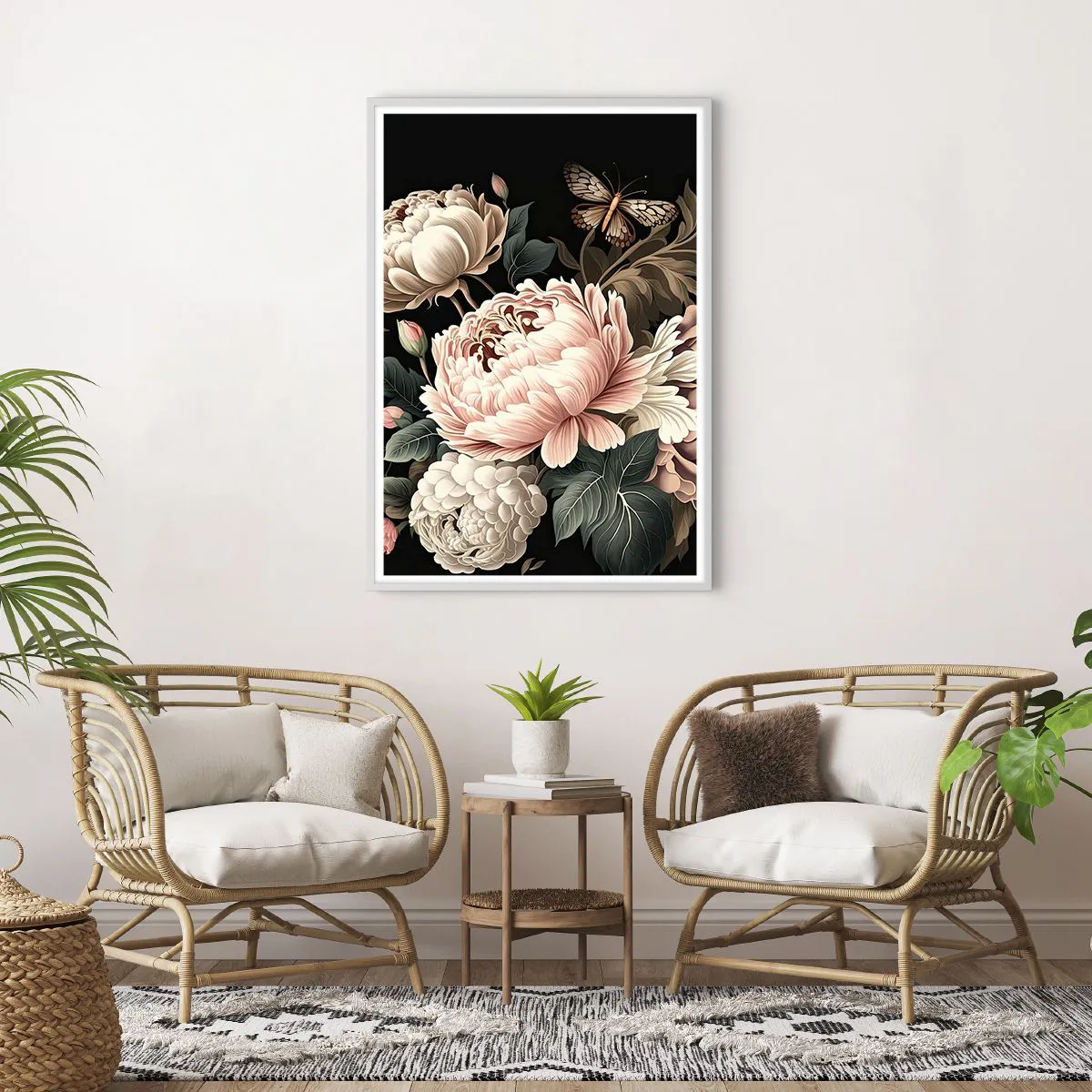 Plakat w białej ramie - W barokowym stylu - 70x100 cm