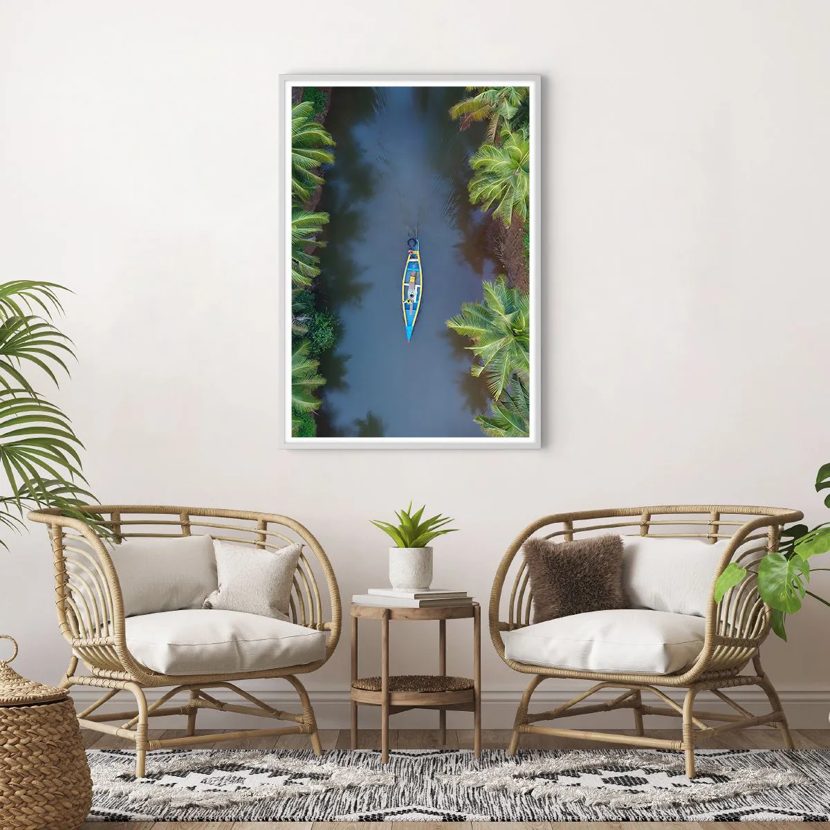 Affisch i vit ram - På en tropisk stig - 70x100 cm