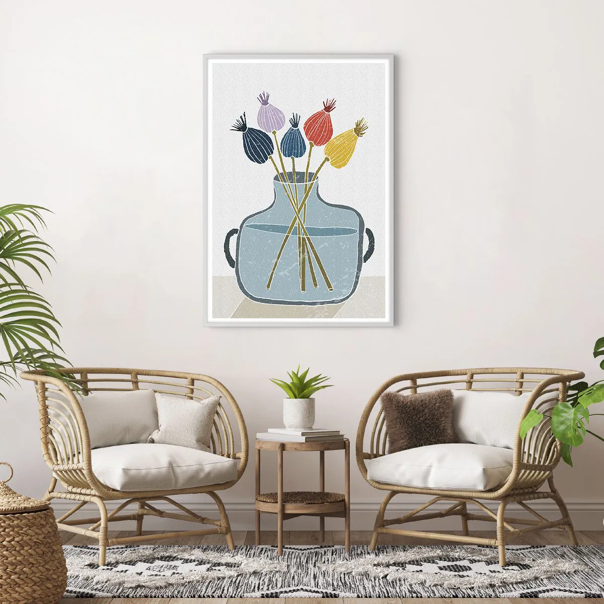 Póster en marco blanco - Como una semilla de amapola - 70x100 cm