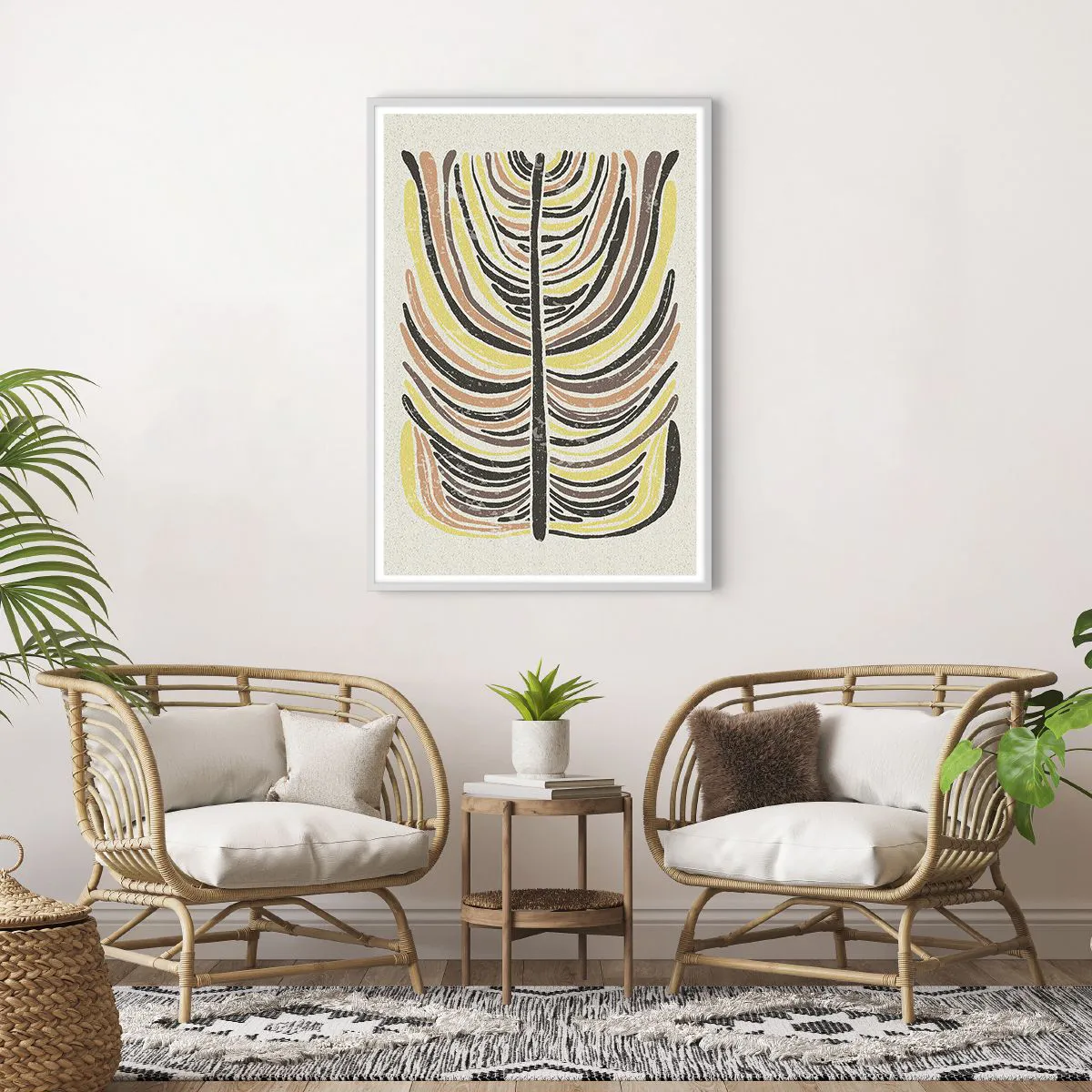 Poster in einem weißen Rahmen - Abstraktion voller Leben - 70x100 cm