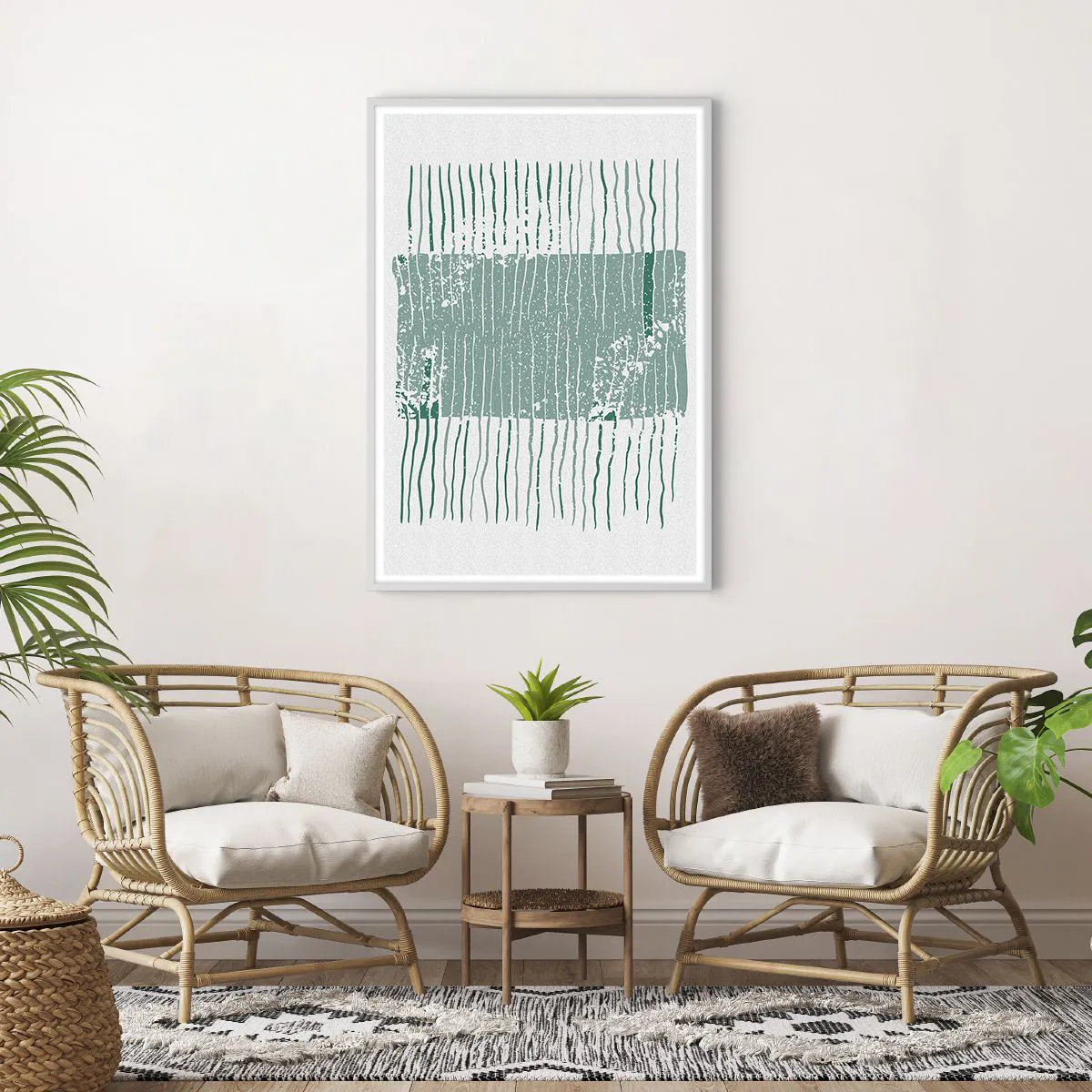 Poster in een witte lijst - Mariene abstractie - 70x100 cm