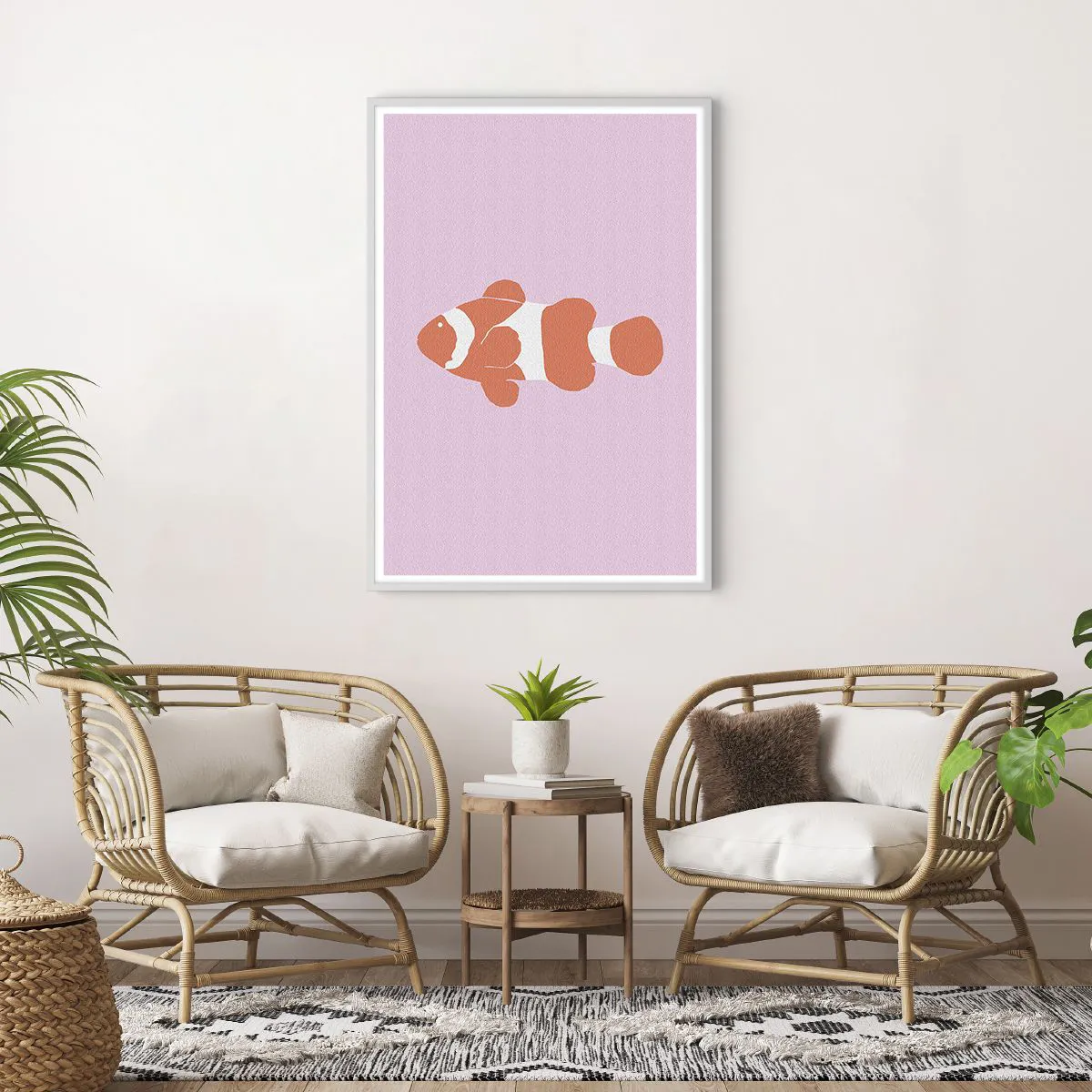 Plakat i hvid ramme - I koraller til ansigt og hale - 70x100 cm