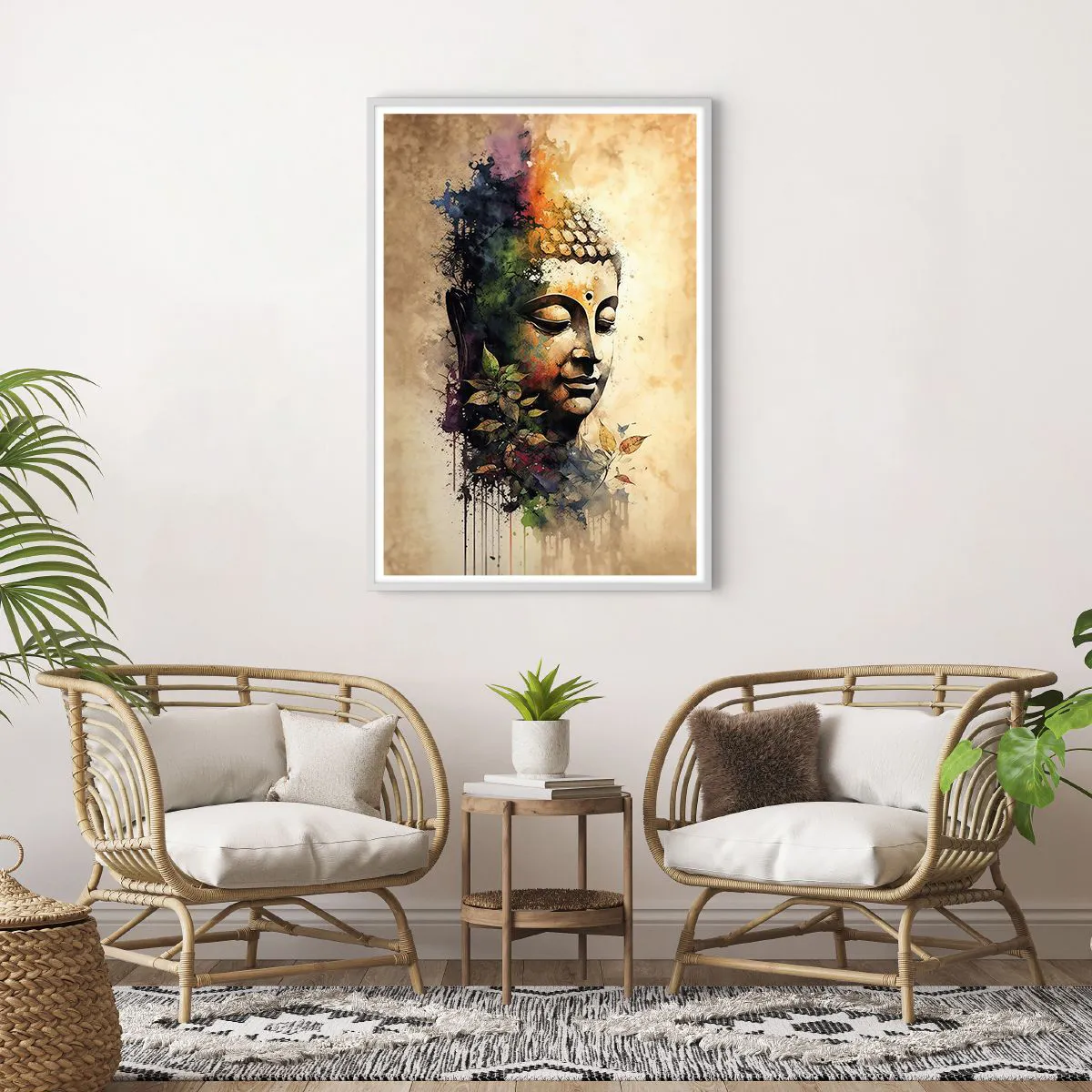 Plakat i hvid ramme - Namaste! - 70x100 cm